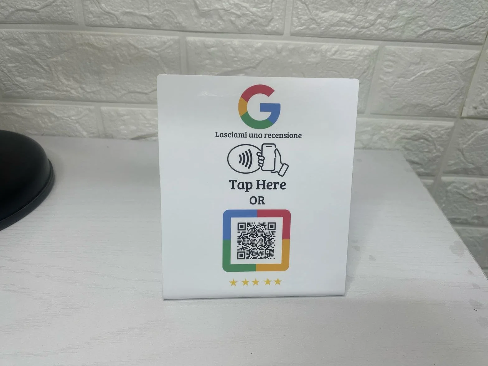 Smart Support Review NFC QRCode (GOOGLE)-SUPPORTO RECENSIONI GOOGLE DA BANCO PRODOTTO ITALIANO