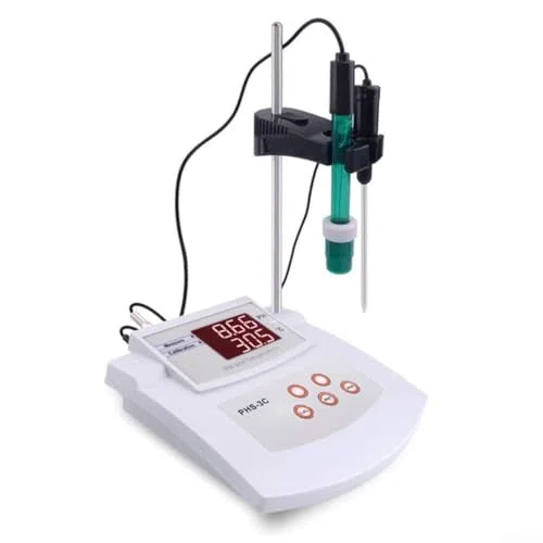 Misuratore di pH da laboratorio da tavolo, tester di acidità e alcalinità da laboratorio, misuratore di acidità da tavolo, calibrazione automatica 2 in 1, adatto per ambiente, laboratorio, ecologia