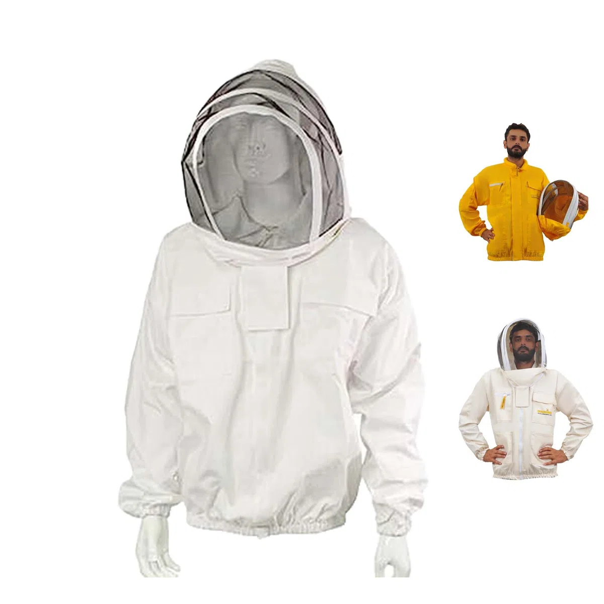 Giacca Apicoltura con fantasia Cappello - Giacca protettiva apicoltore professionale in cotone Uomini e donne, Tessuto Resistente/Traspirante - Apicoltura/Giardinaggio - Taglie Disponibili