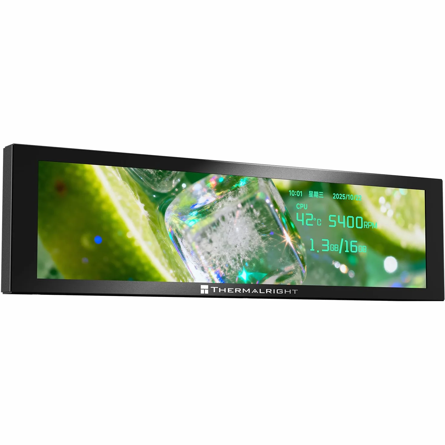 TR-Thermalright Trofeo Vision 9.16 schermo LCD Black IPS 9.16 pollici risoluzione 1920×480 – Può essere montato sul corpo o sul radiatore della CPU, immagini/video dinamici fai da te, nero