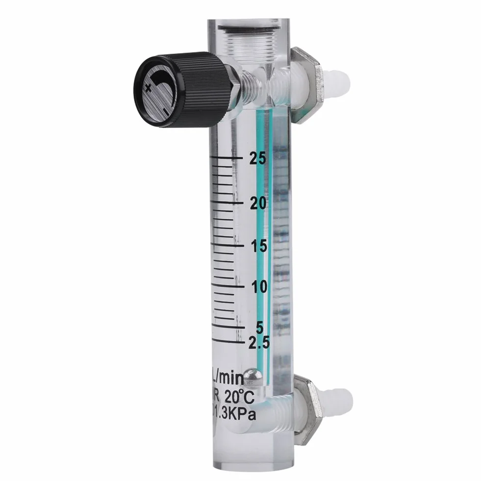 Miernik przepływu gazu 2,5-25 l/min, 0,6 MPa, akryl, plastik, metal