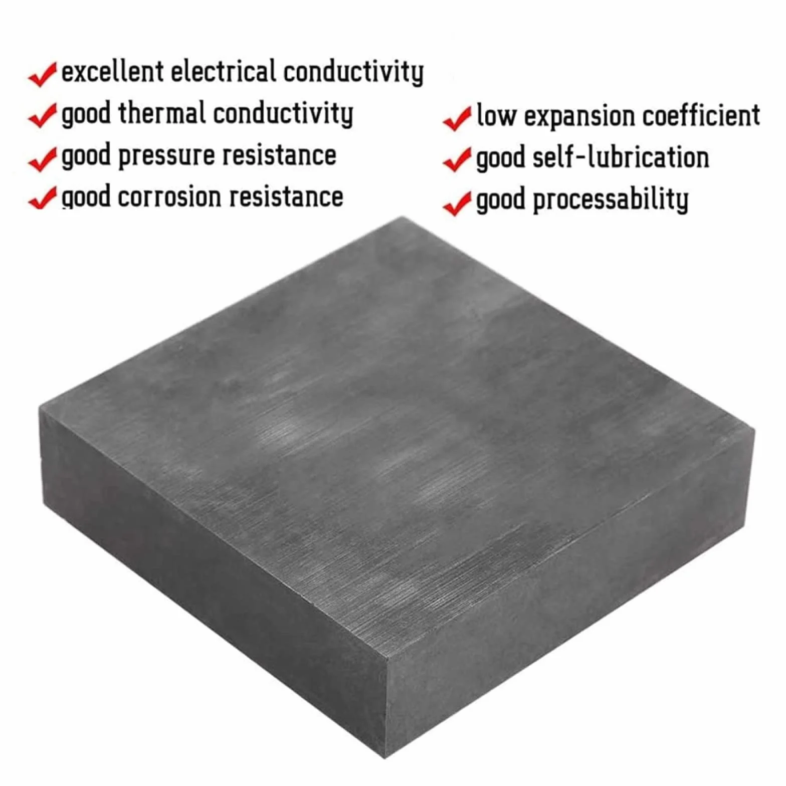 Lastra di grafite ad alta purezza 99,9% 200x100x10 mm per colata di metalli
