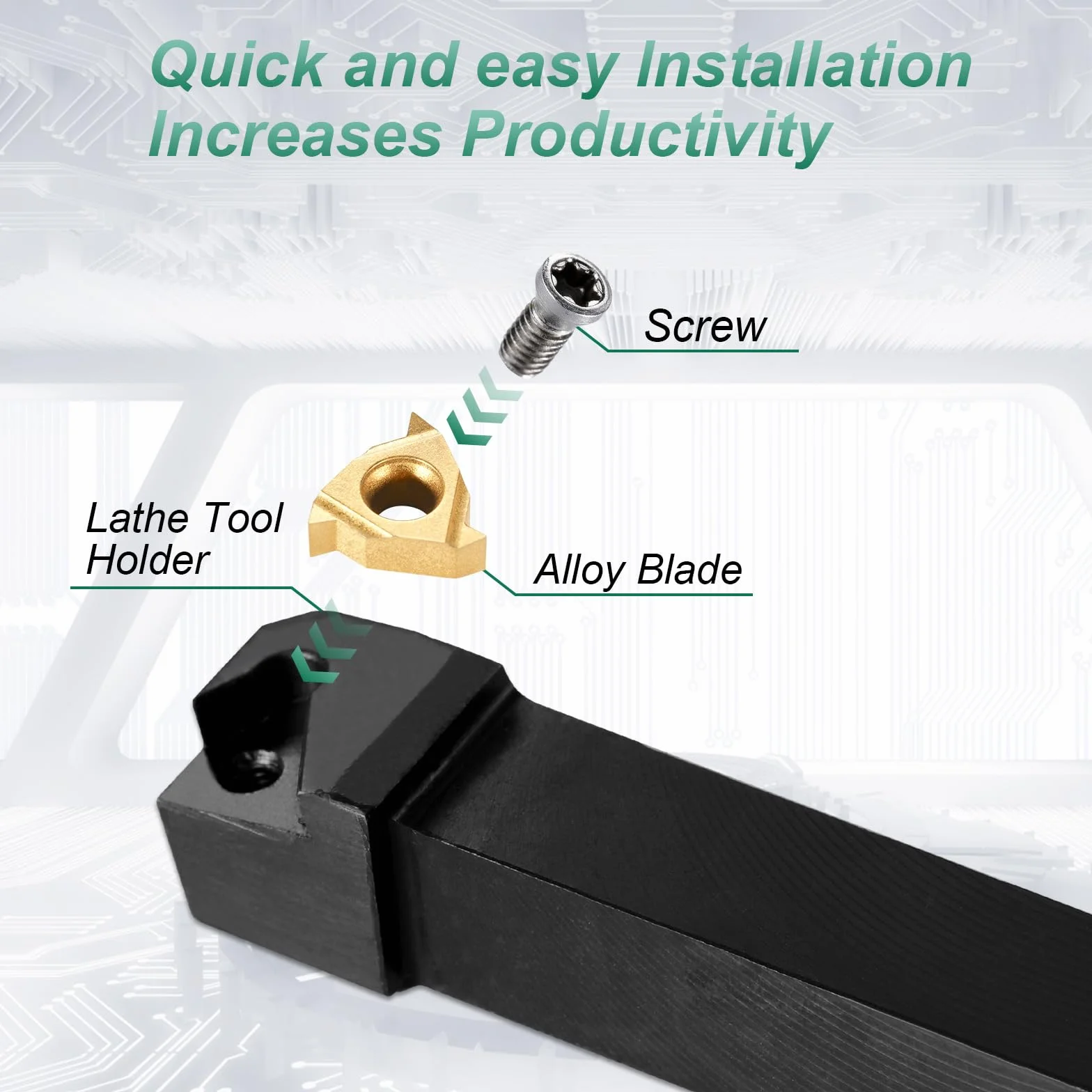 28 Pezzi Utensili Tornio per Metallo 12mm Multifunzione Duro Inserti Titolari Bar Alesatore con Chiavi per Supporto dell'Utensile con Inserti in Carburo Lama (7+2)