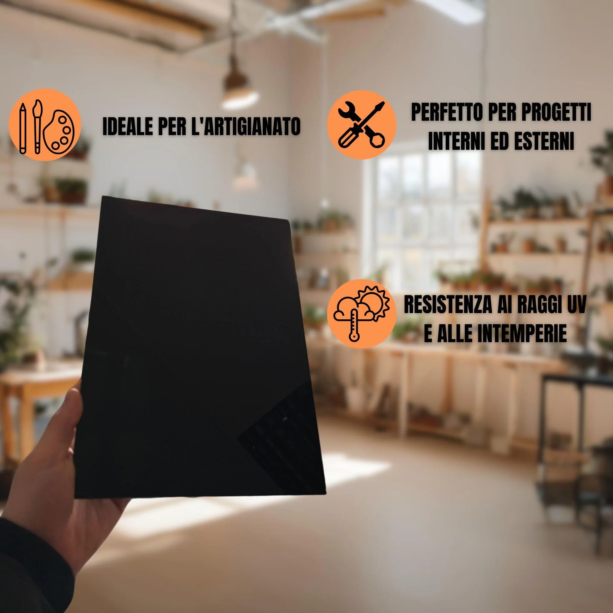 GOYAPRINT Lastra Acrilica Nero 5 mm PMMA A3 29,7 x 42 cm