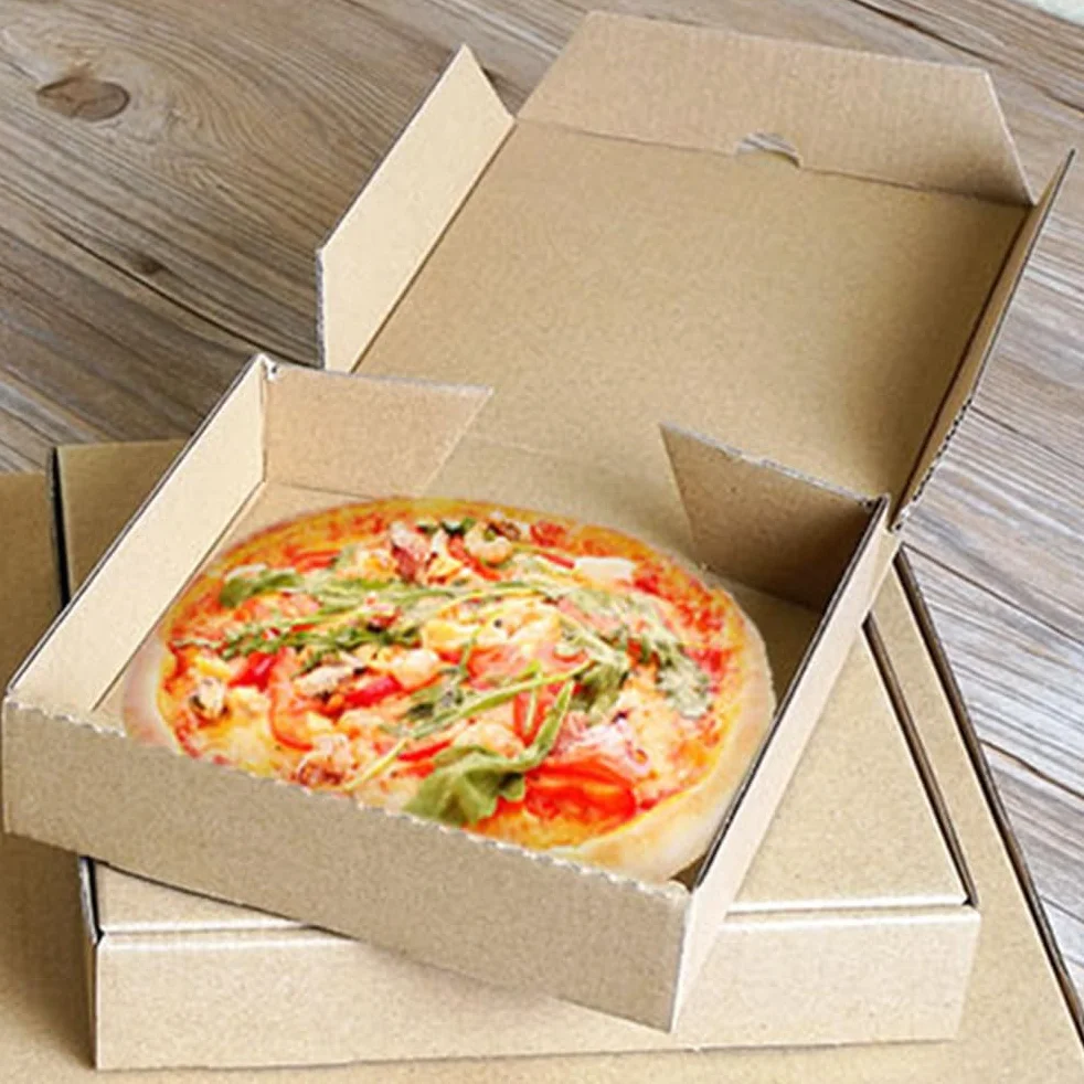 Holibanna 10 mini scatole per pizza in carta kraft, confezione quadrata per biscotti, regali feste