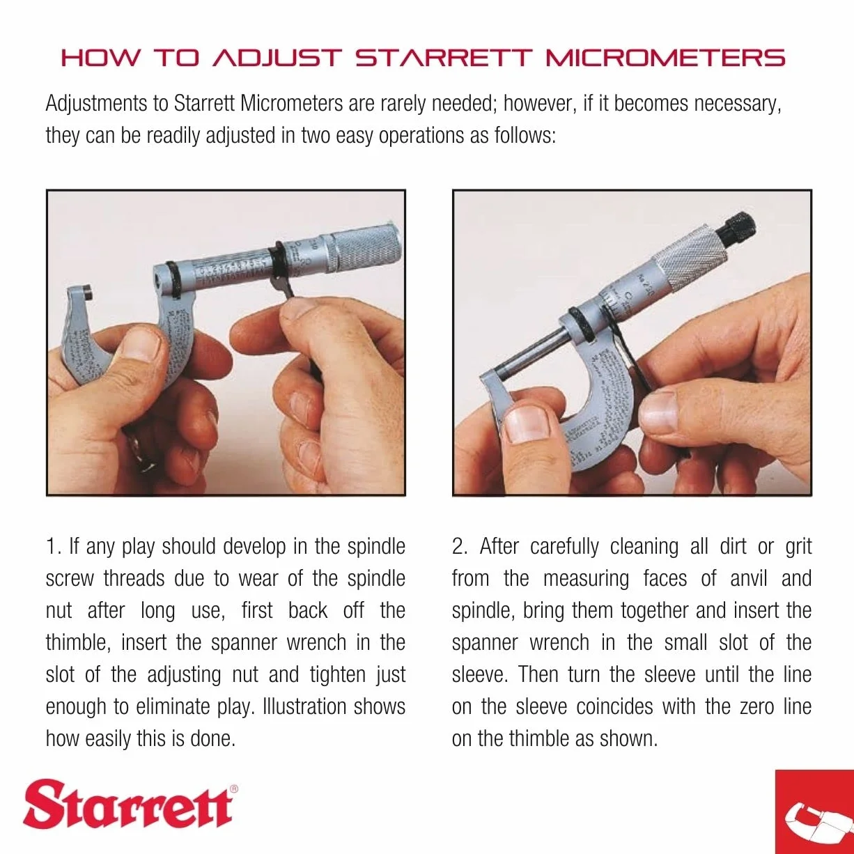 Starrett 436.1XRL-1 Micrometro per esterni, misure imperiali 0,001"