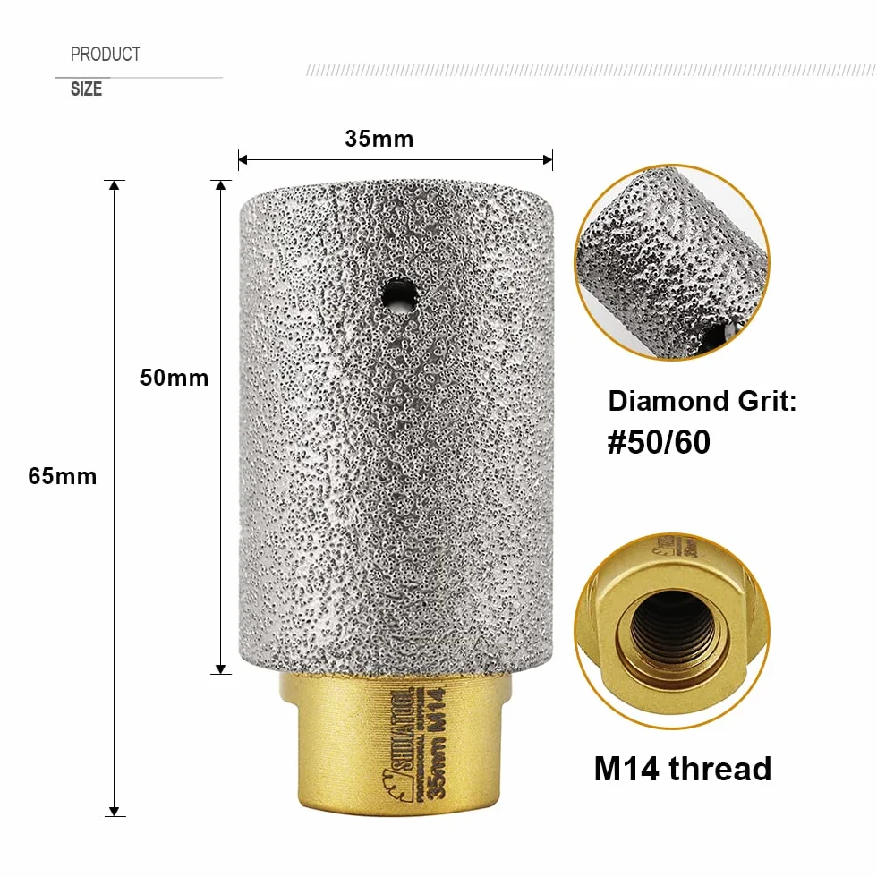Fresa diamantata 35 mm M14 SHDIATOOL per porcellana ceramica marmo granito
