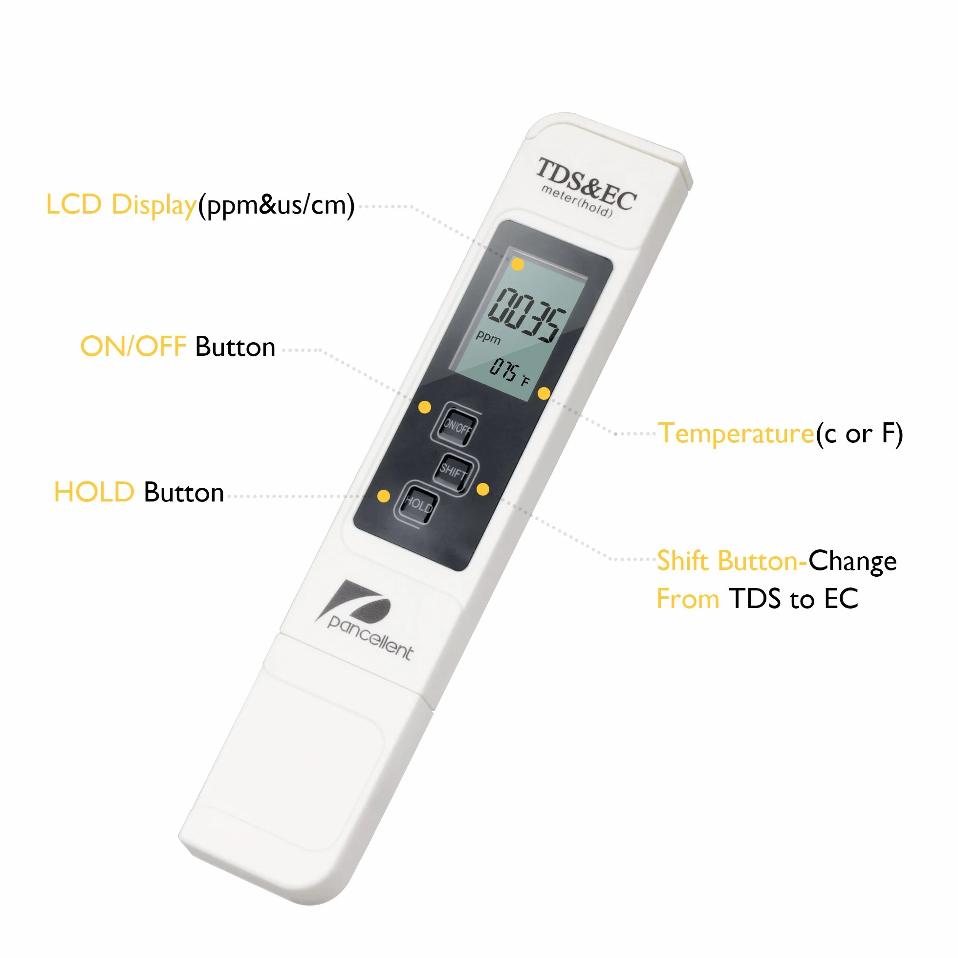 Misuratore PH TDS EC Temperatura 4 in 1, qualità dell'Acqua ATC, Display LCD Blu