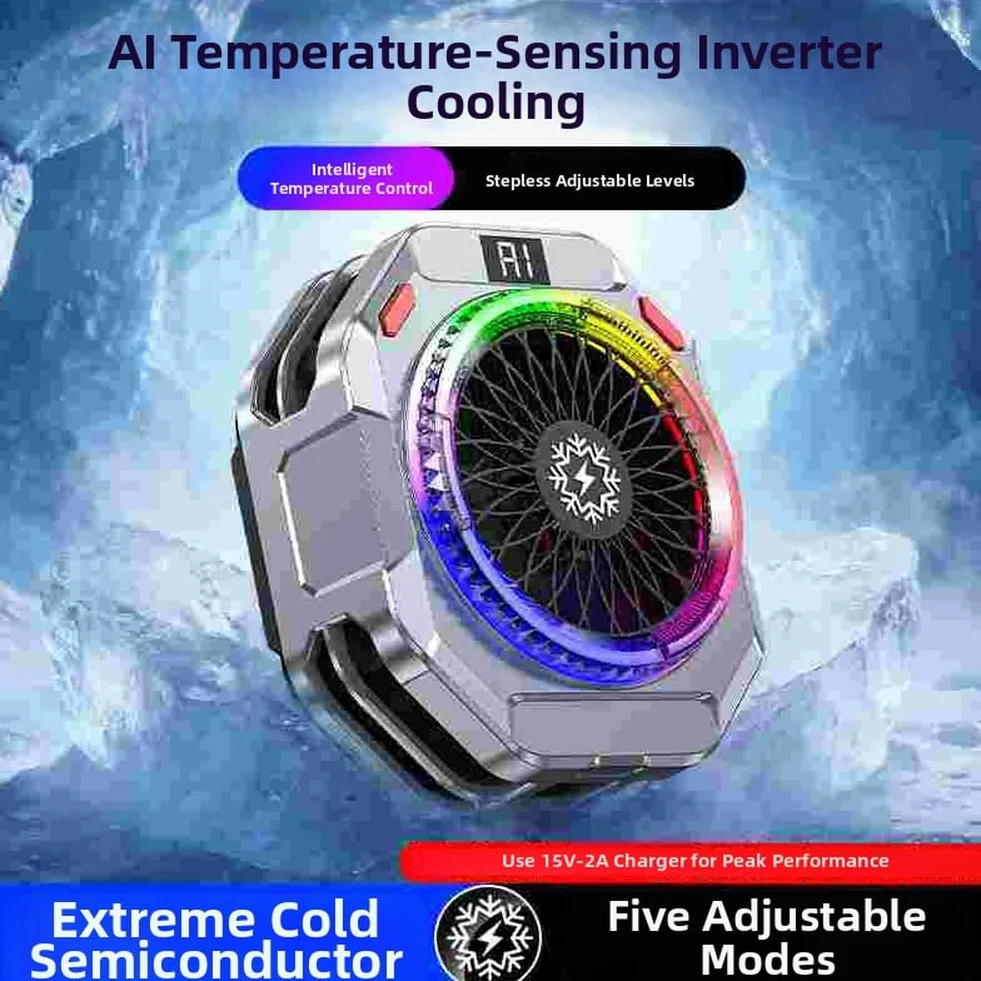 TH28 Pro Mobile Gaming Cooler, dissipatore di calore a semiconduttore da 30 W con controllo AI, 5 livelli di velocità, design magnetico e clip-on