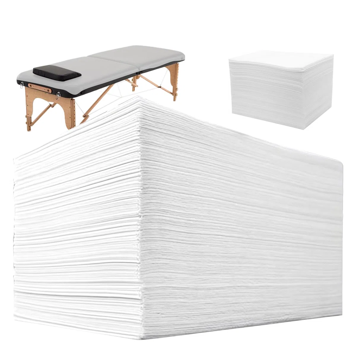 Lenzuoli monouso per lettini da massaggio, 100 pezzi 80x180cm di copertura per lettini da massaggio, Lenzuolo monouso per tavolo da massaggio, Lenzuolo in tessuto non tessuto di facile applicazione