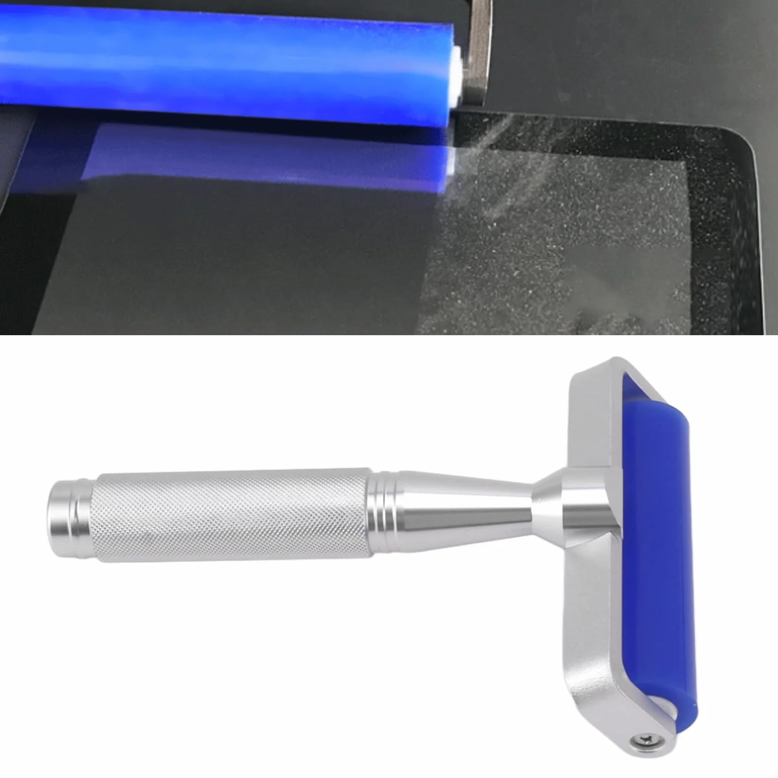 Rullo Adesivo Manuale Silicone Blu 8 Pollici per Pulizia Statica Rimozione Polvere Schermo