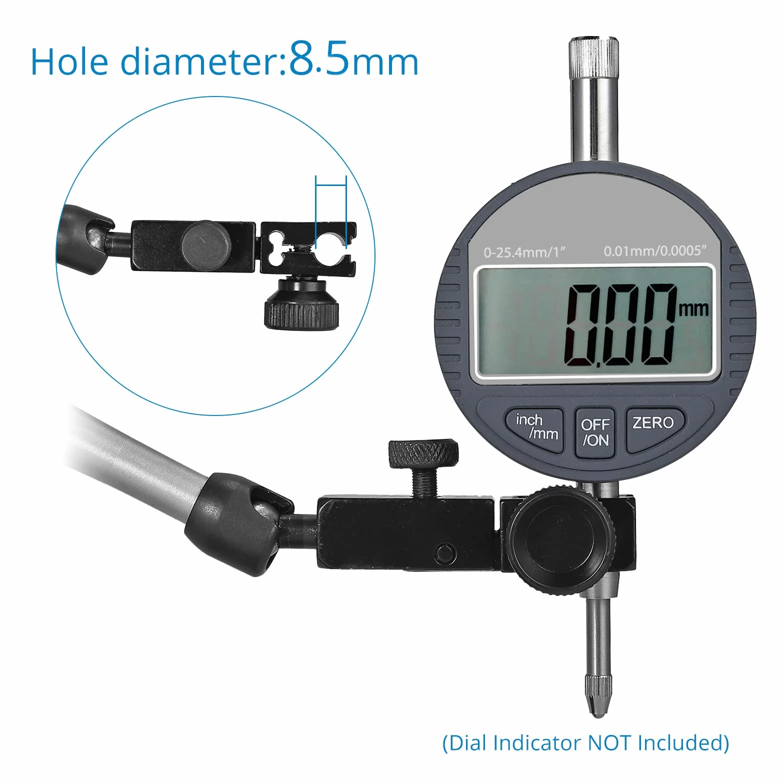 AUTOUTLET Comparatore con Base Magnetico per Indicatore Quadrante Digitale,Trazione Massima 176 Libbre/80 KG,Supporto Universale del Comparatore,Braccio Rregolabile,Interruttore ON/OFF