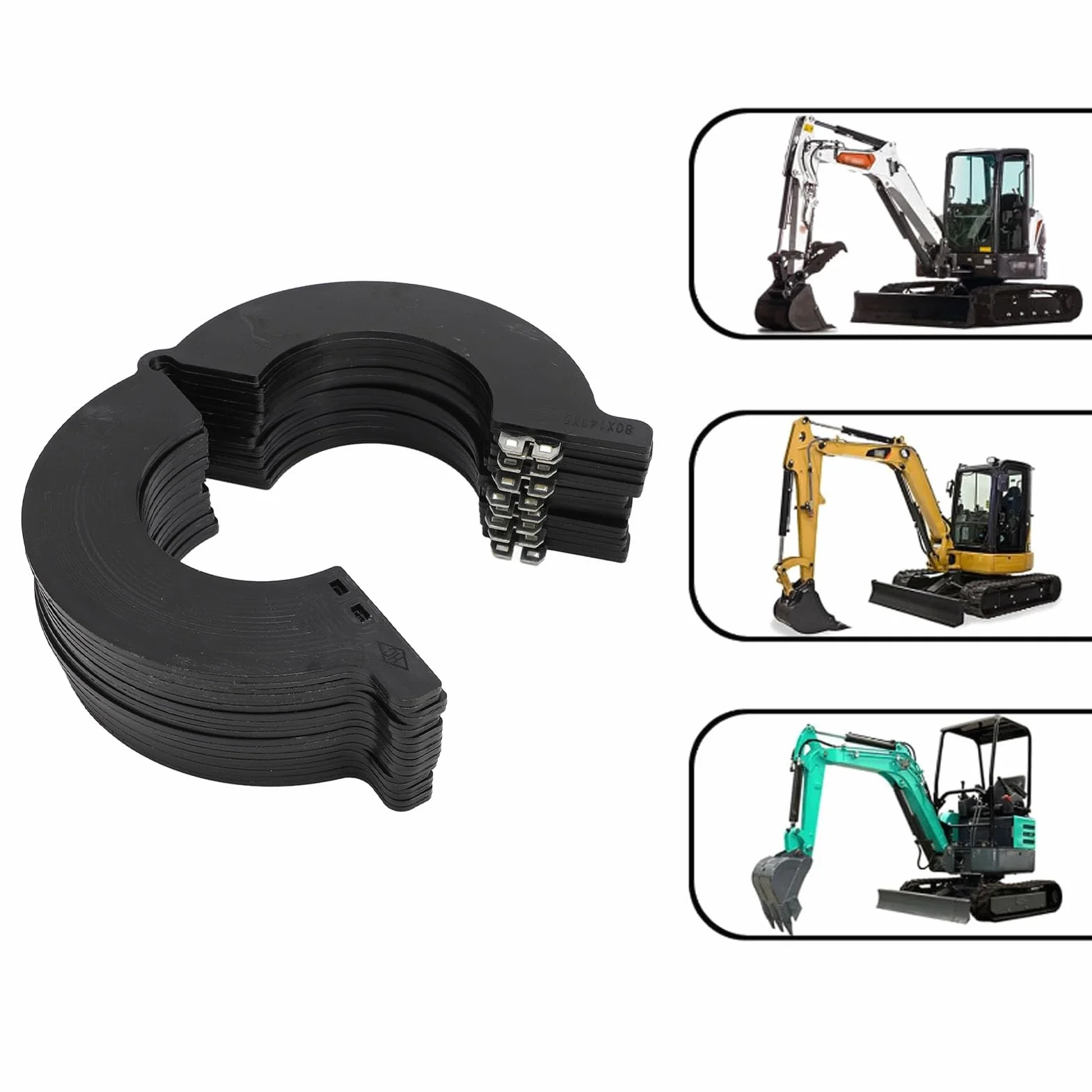 Ausla 80mm Kit Spessori per Perno Benna 10Pcs per Escavatori e Caricatori