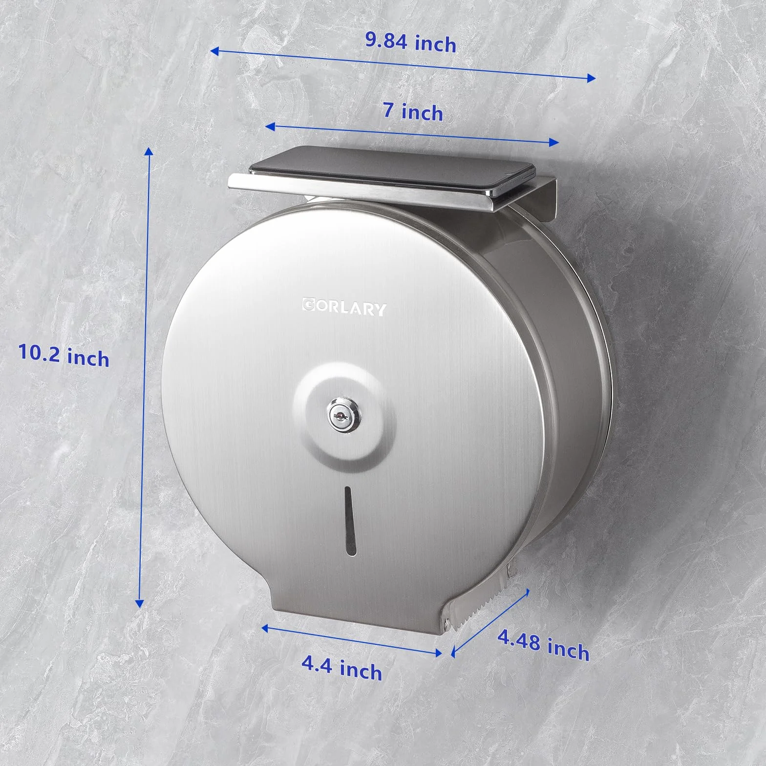 Gorlary commercial jumbo toilet paper dispenser stainless steel wall mount contactless silver