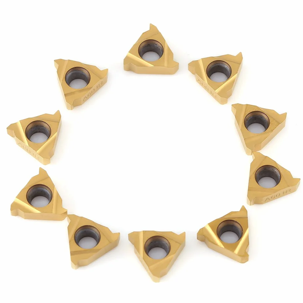 10Pcs Inserti in Metallo Duro per Tornio CNC, 11IR A60 Utensili per Tornio con Scatola, Compatibili con Acciaio Inox e Acciaio