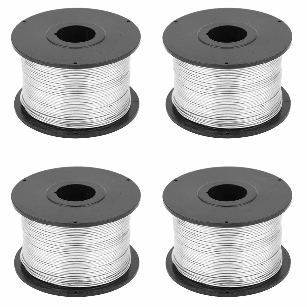 Filo per Legare Macchina 4 Pezzi 110 M 0,8 Mm Acciaio per Tondo per Cemento Armato